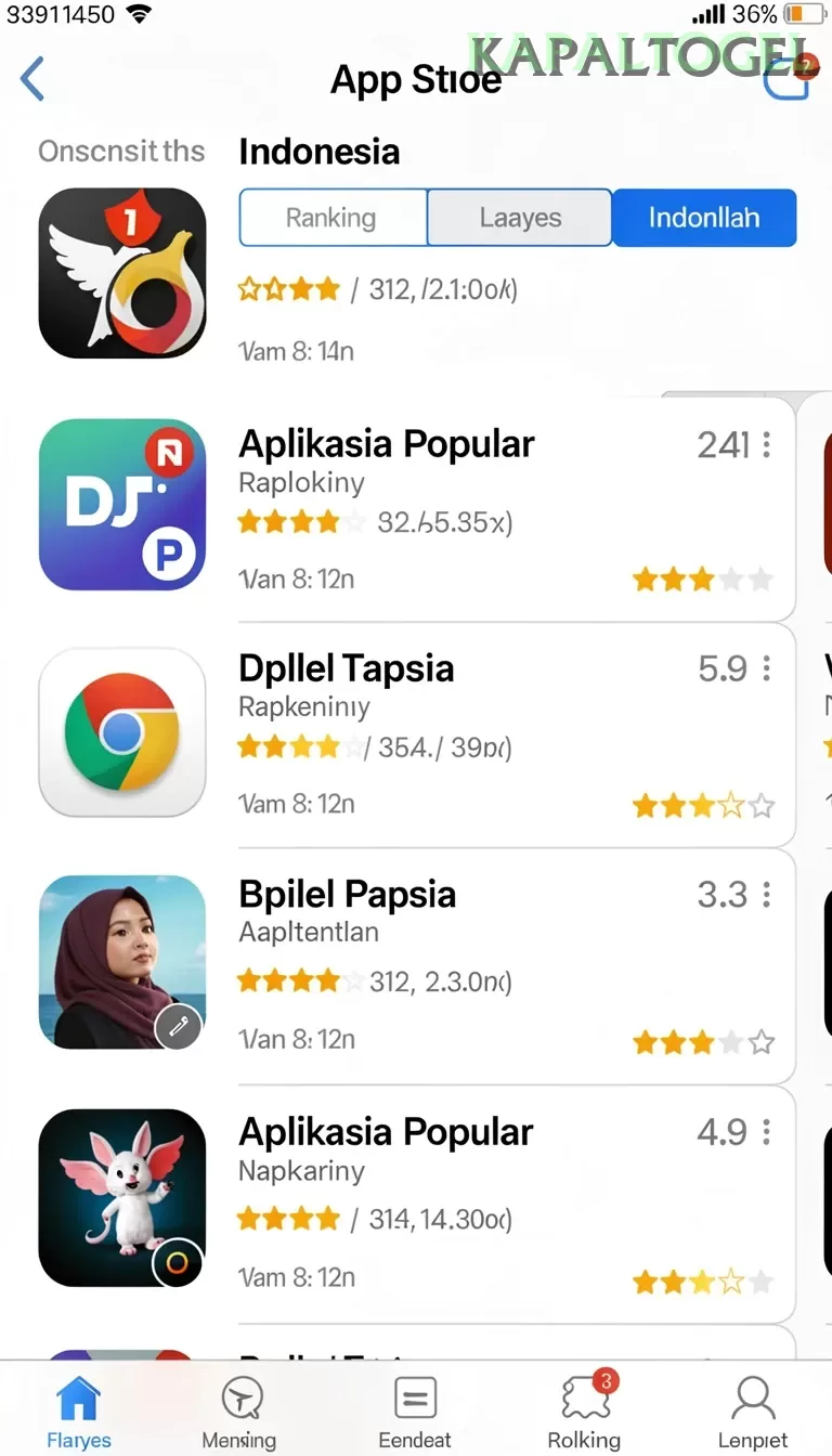 Cuplikan layar D06 — menu navigasi